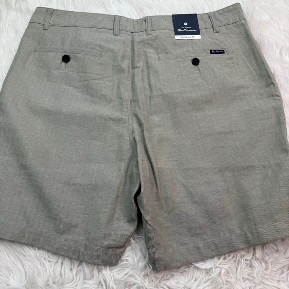 Ben Sherman Regular Fit Shorts Brown Herringbone Vetiver Size 36 NWT - Picture 9 of 16